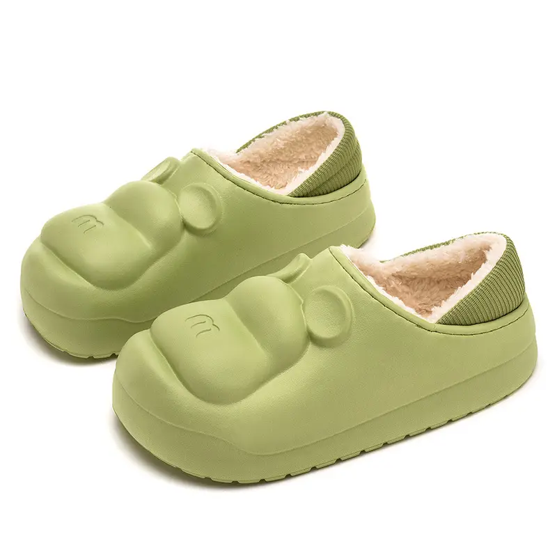 Qida Shun New Autumn and Winter Cotton Slippers, Indoor and Outdoor Waterproof Cotton Shoes, Warm Couple Slippers, Thickened Eva Cotton Slippers Wholesale - Image 2