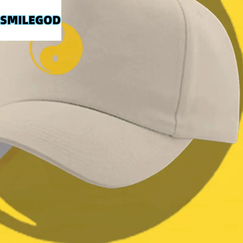 White Yin Yang Cap for Men Women Black