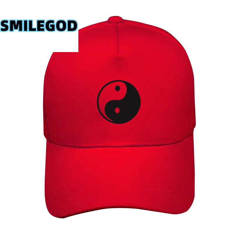 White Yin Yang Cap for Men Women Black