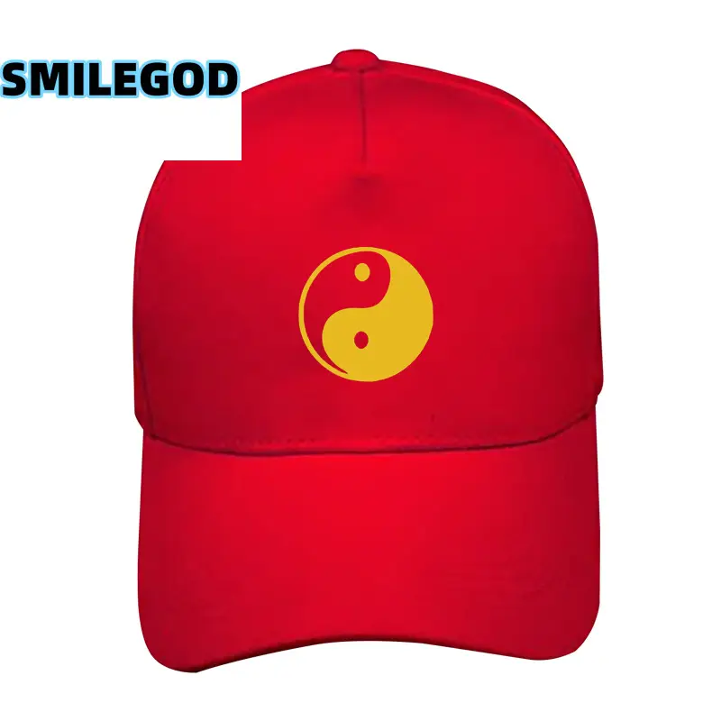 White Yin Yang Cap for Men Women Black