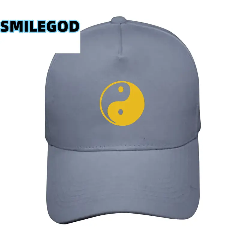 White Yin Yang Cap for Men Women Black