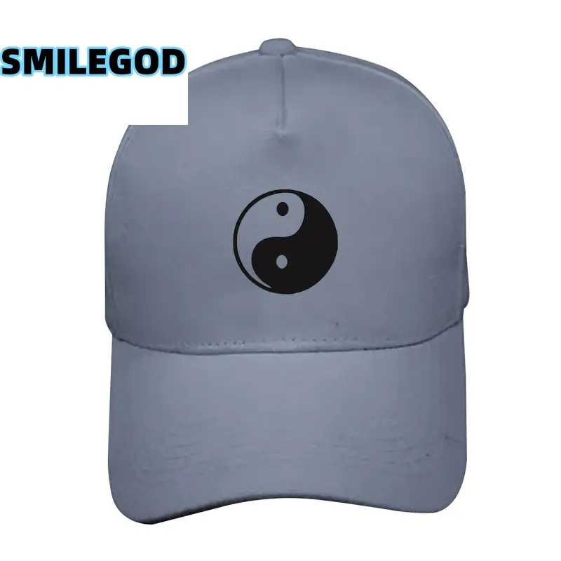 White Yin Yang Cap for Men Women Black