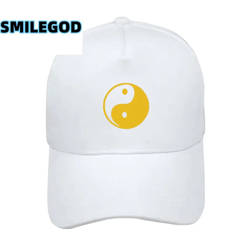White Yin Yang Cap for Men Women Black