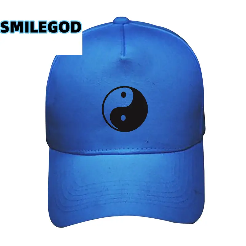 White Yin Yang Cap for Men Women Black
