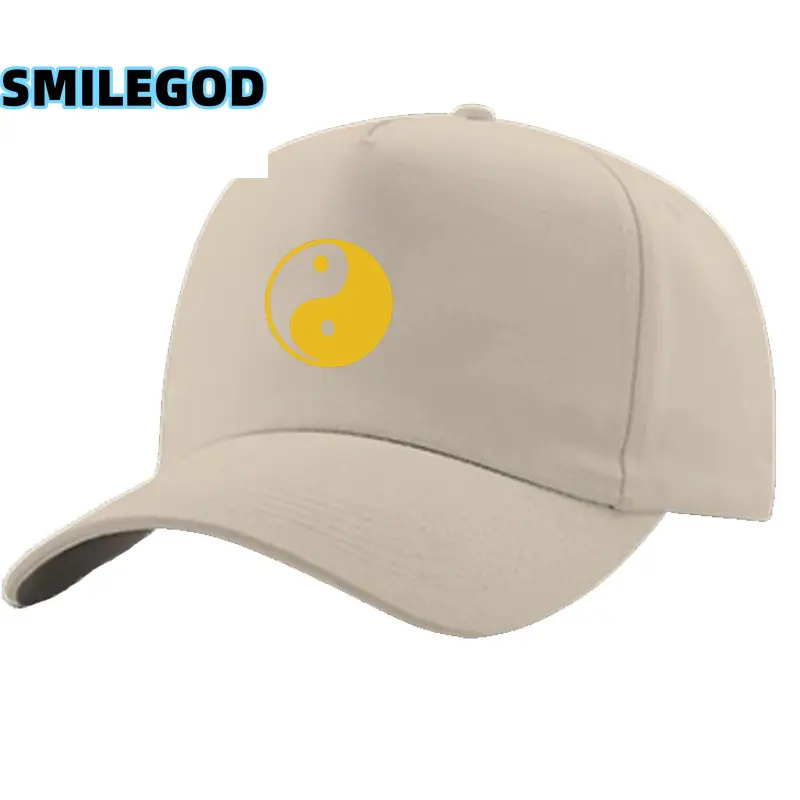 White Yin Yang Cap for Men Women Black
