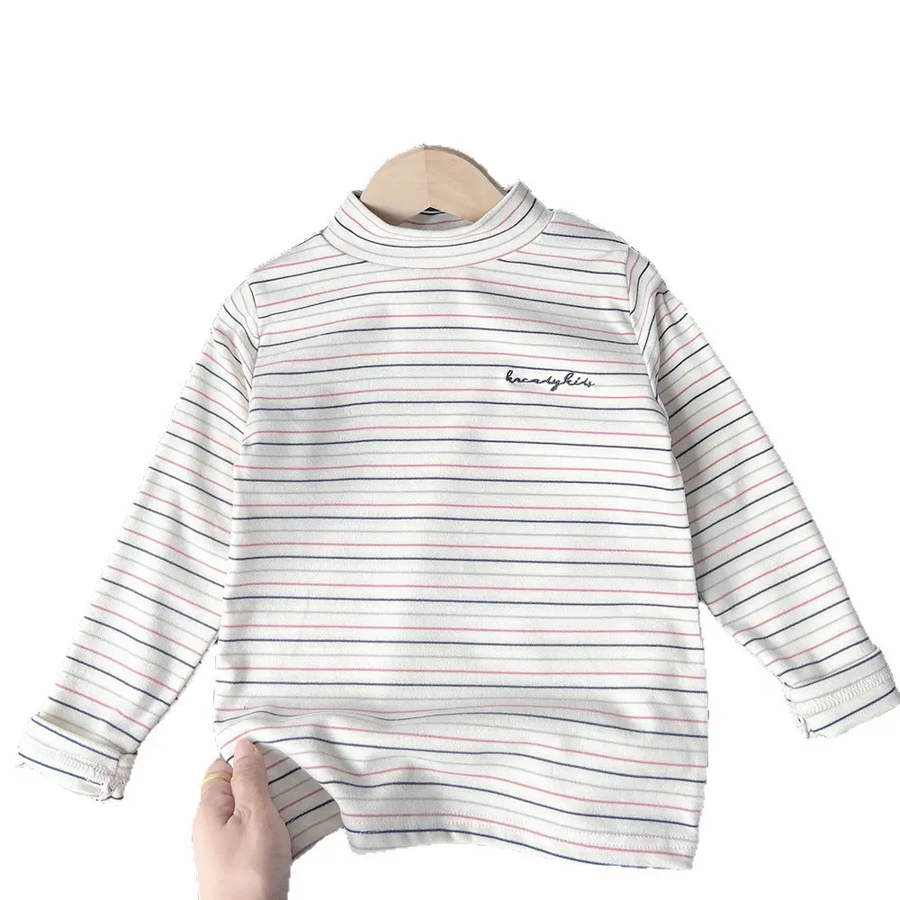 2025 Striped Mid-High Collar Boys Girls T-Shirt - Image 5