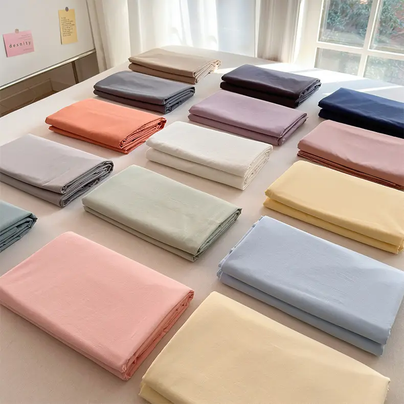 Class a Pure Cotton Washed Cotton Bed Pure Color Simple Cotton Quilt Single Double Cotton Single Bed Sheets Bedding — feature 17