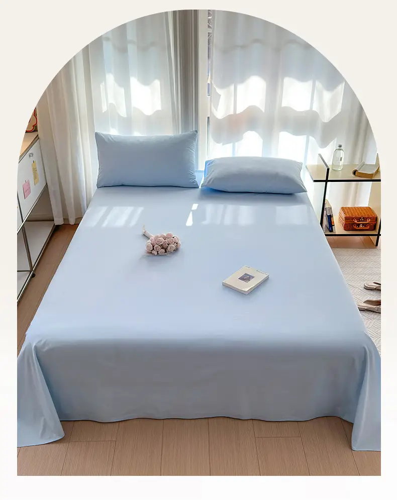 Class a Pure Cotton Washed Cotton Bed Pure Color Simple Cotton Quilt Single Double Cotton Single Bed Sheets Bedding — feature 5