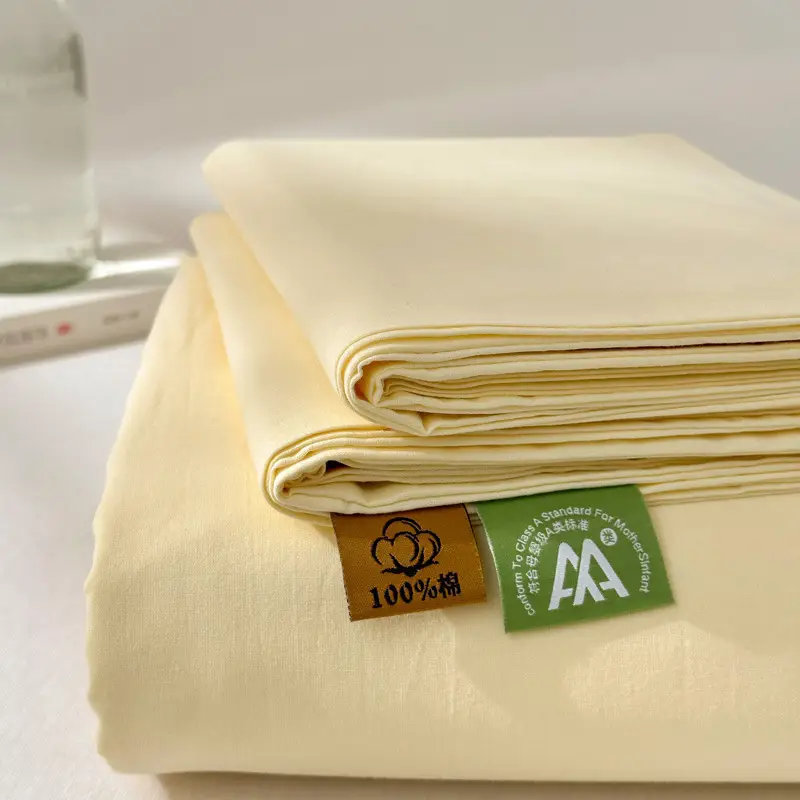 Class a Pure Cotton Washed Cotton Bed Pure Color Simple Cotton Quilt Single Double Cotton Single Bed Sheets Bedding