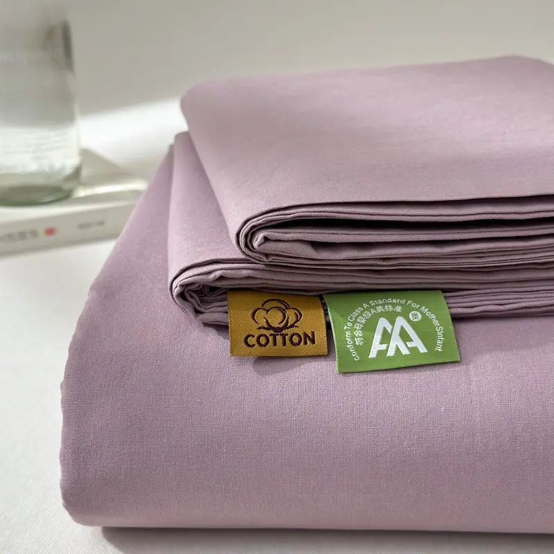 Class a Pure Cotton Washed Cotton Bed Pure Color Simple Cotton Quilt Single Double Cotton Single Bed Sheets Bedding