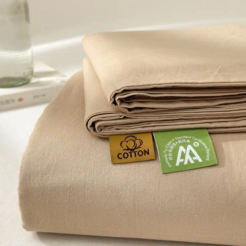 Class a Pure Cotton Washed Cotton Bed Pure Color Simple Cotton Quilt Single Double Cotton Single Bed Sheets Bedding