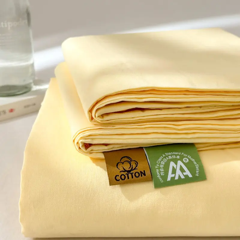 Class a Pure Cotton Washed Cotton Bed Pure Color Simple Cotton Quilt Single Double Cotton Single Bed Sheets Bedding