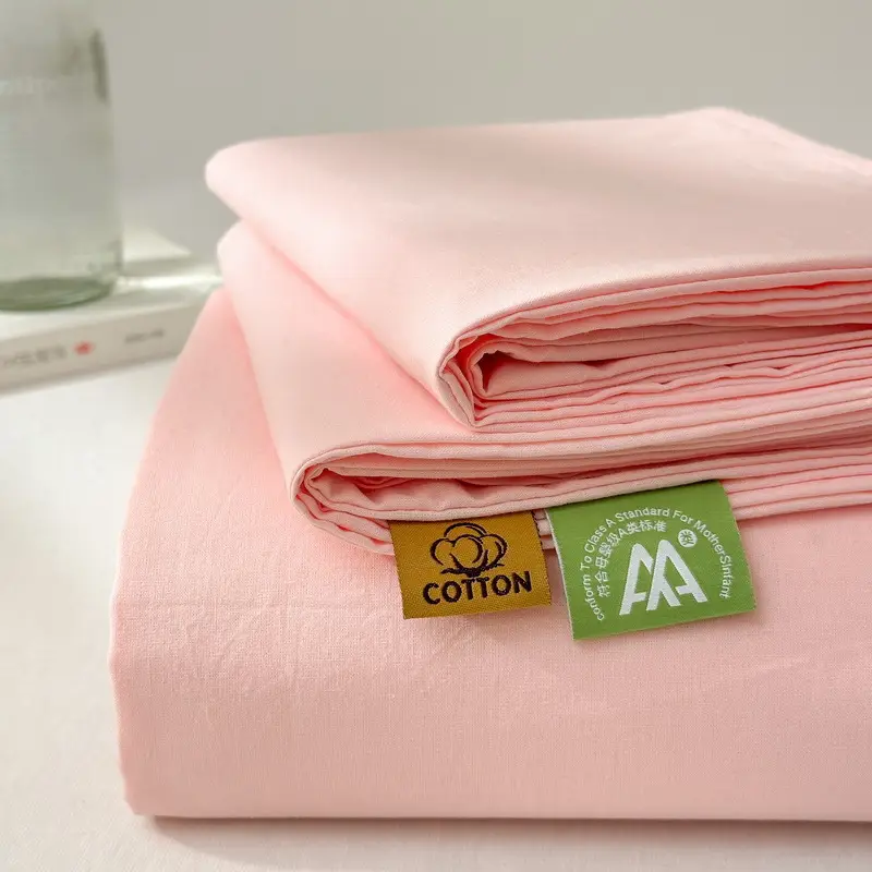 Class a Pure Cotton Washed Cotton Bed Pure Color Simple Cotton Quilt Single Double Cotton Single Bed Sheets Bedding