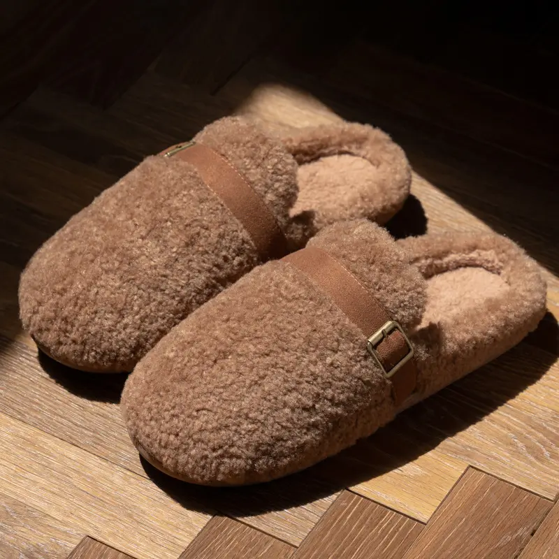 Fashion Versatile Cotton Slippers for Women, Autumn and Winter Warm Non-Slip Soft Sole Comfortable Couple Winter Indoor Maternity Shoes for Men - Image 3