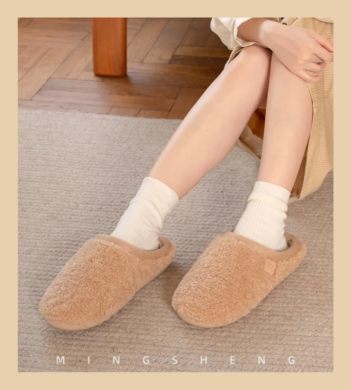 2025 Winter Stuffed White Slippers Women Men Velvet Cotton Warm Indoor — feature 7