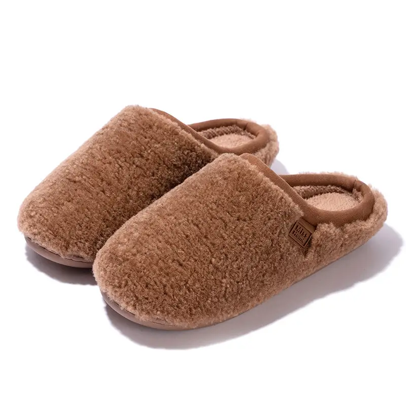 2025 Winter Stuffed White Slippers Women Men Velvet Cotton Warm Indoor - Image 3