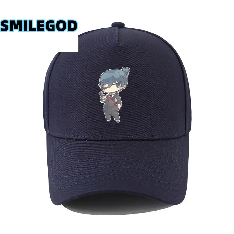 Navy Blue SMILEGOD Printed Baseball Cap for Men - Image 18