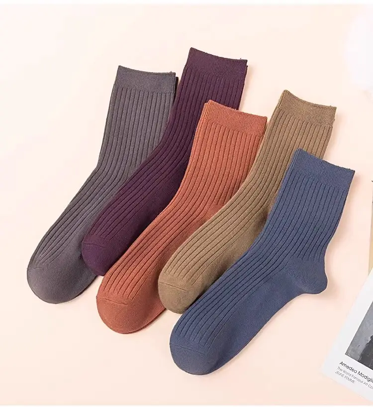 5 Pairs of Xinjiang Cotton Double-Needle Socks Men's Mid-Calf Socks Cotton Spring and Autum Deodorant Business Black Thickeneded Men's Stockings — feature 12