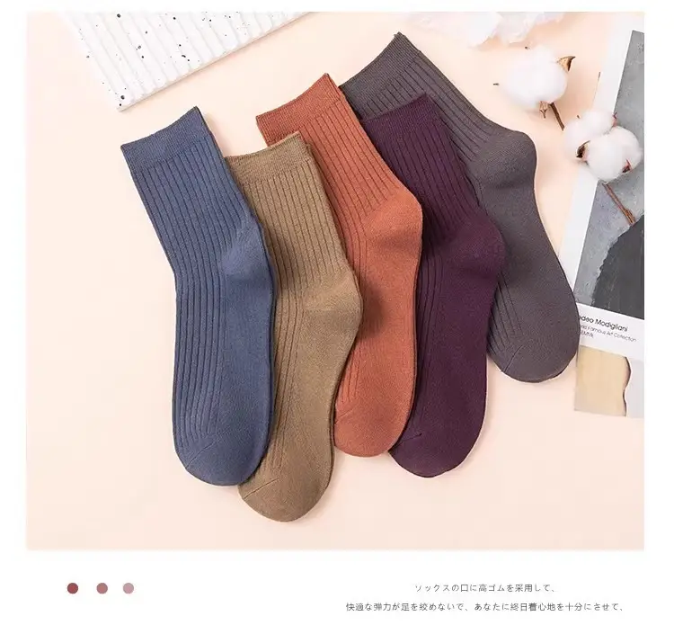 5 Pairs of Xinjiang Cotton Double-Needle Socks Men's Mid-Calf Socks Cotton Spring and Autum Deodorant Business Black Thickeneded Men's Stockings — feature 13