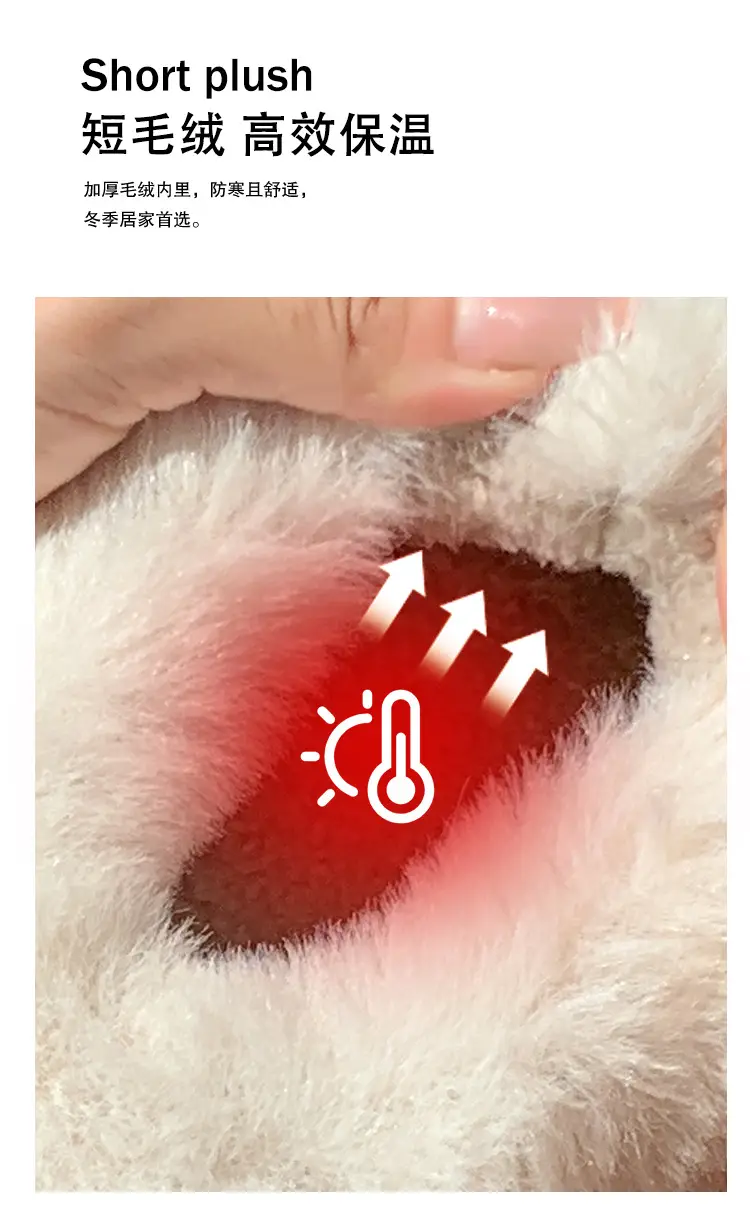 Women Warm Faux Fur Heel Slippers Brown Winter — feature 12