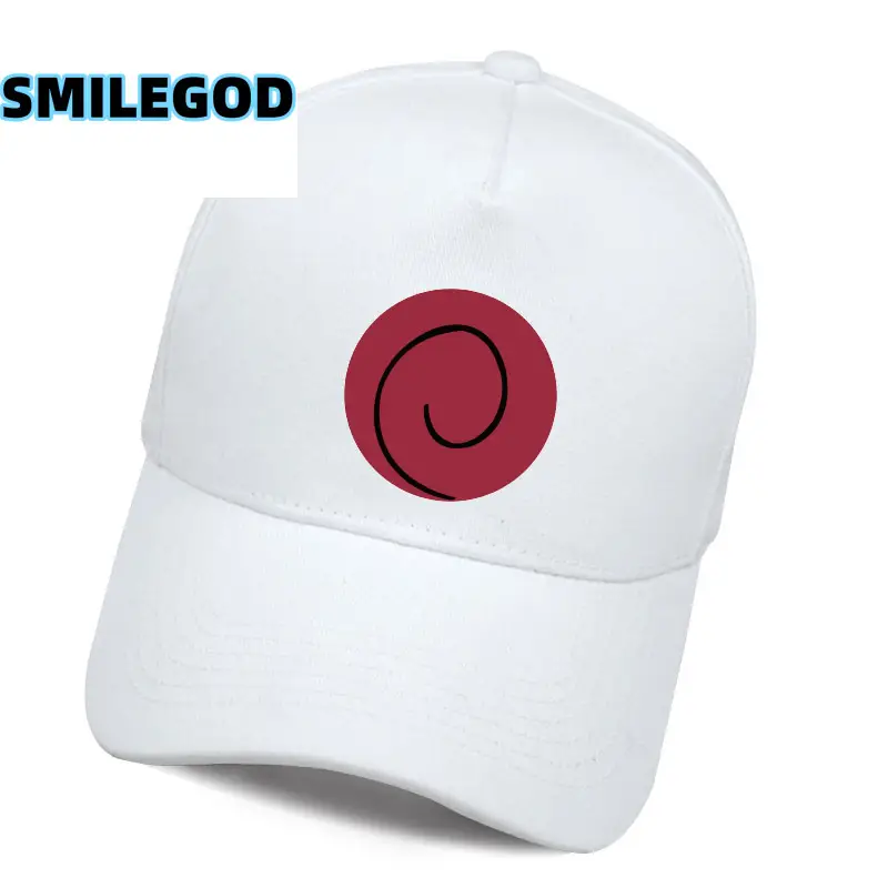 Blue Anime Hat with Red Spiral Logo for Youth