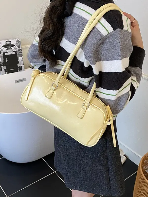 Women's Red Leather Satchel Shoulder Bag 2025 - Image 8