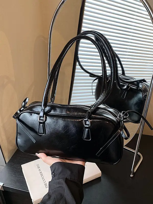 Women's Red Leather Satchel Shoulder Bag 2025 - Image 10