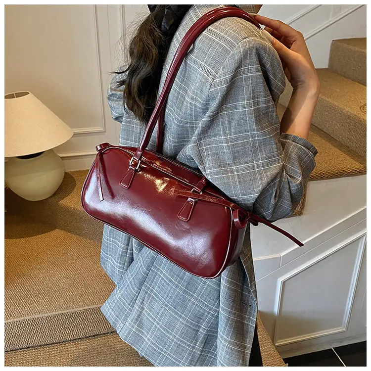 Women's Red Leather Satchel Shoulder Bag 2025 — feature 19