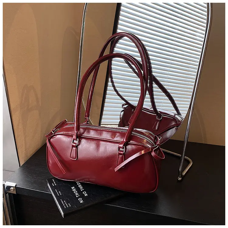 Women's Red Leather Satchel Shoulder Bag 2025 — feature 33