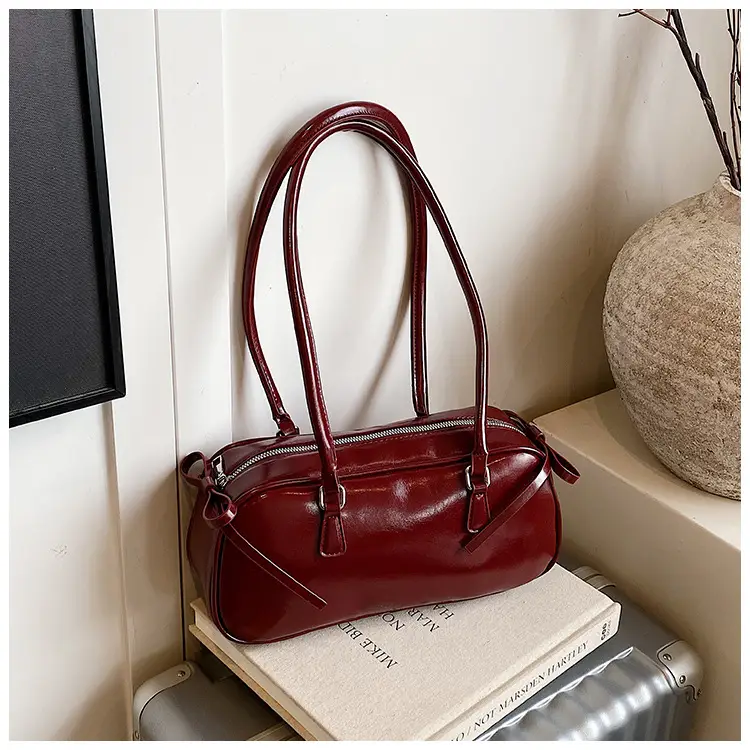Women's Red Leather Satchel Shoulder Bag 2025 — feature 34