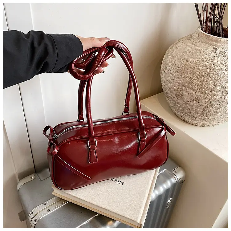 Women's Red Leather Satchel Shoulder Bag 2025 — feature 35
