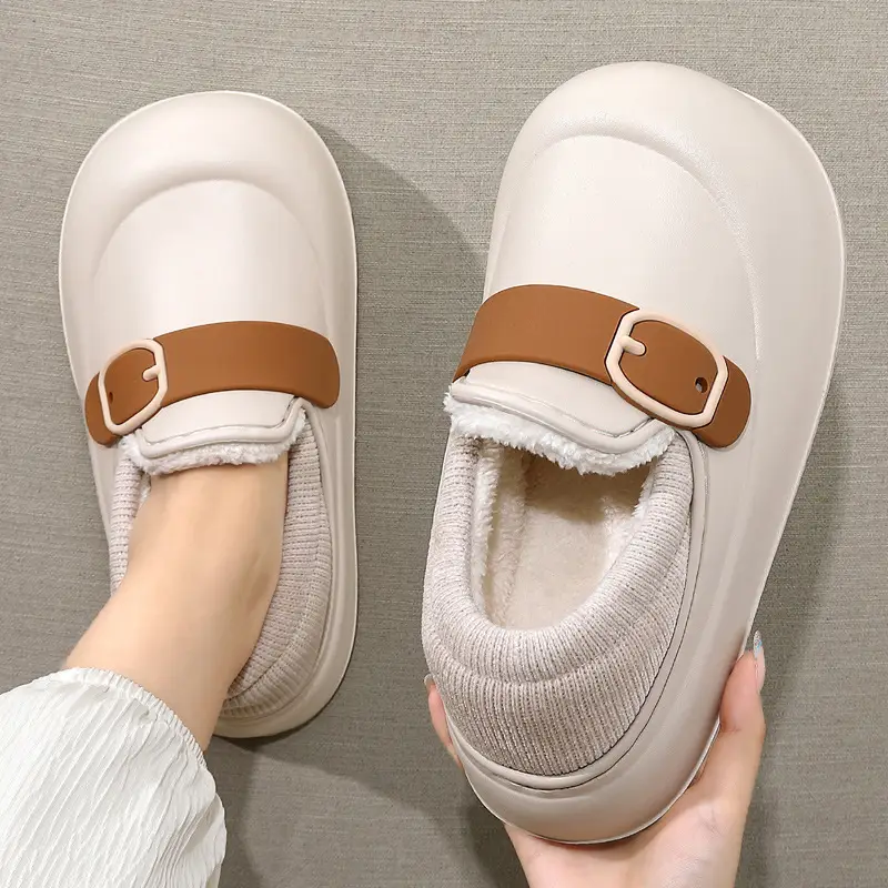 Eva Waterproof Cotton Slippers for Women Winter Indoor Home Household Plush Warm Women's Bedroom Fleece-Lined Cotton Shoes Wholesale - Image 5
