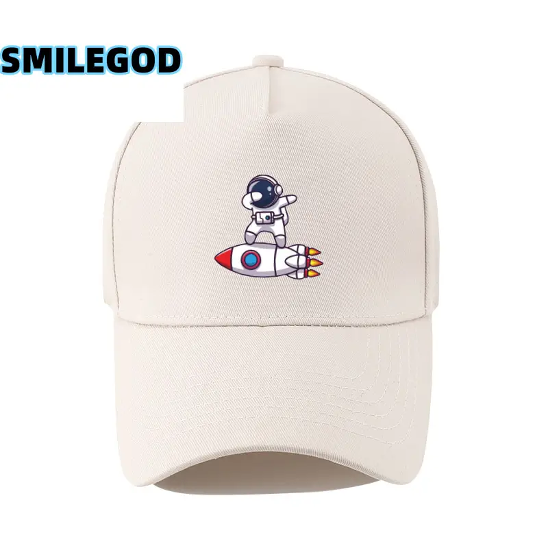 Men's Astronaut Cartoon Cap White Korean Fashion - Image 11