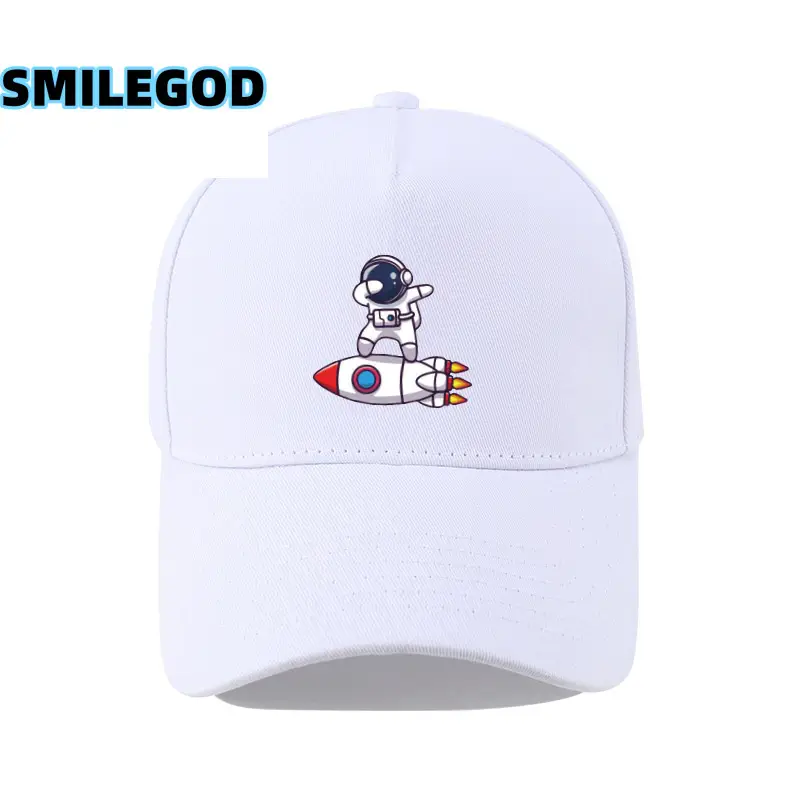 Men's Astronaut Cartoon Cap White Korean Fashion - Image 13