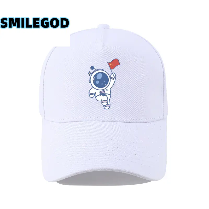 Men's Astronaut Cartoon Cap White Korean Fashion - Image 3