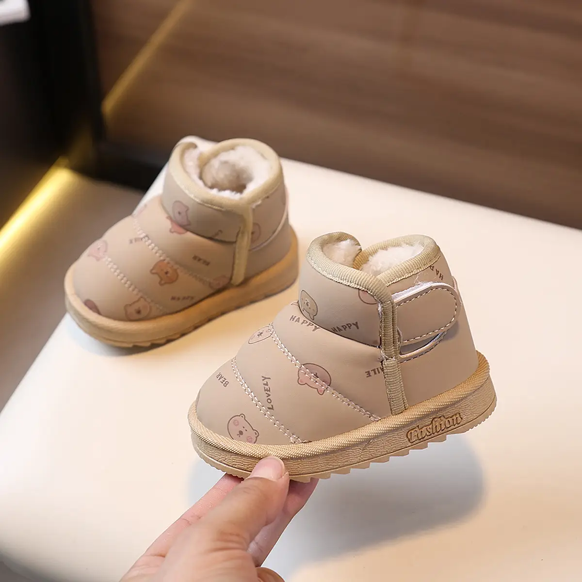 Pink Fleece Lined Toddler Shoes for 6-12 Months