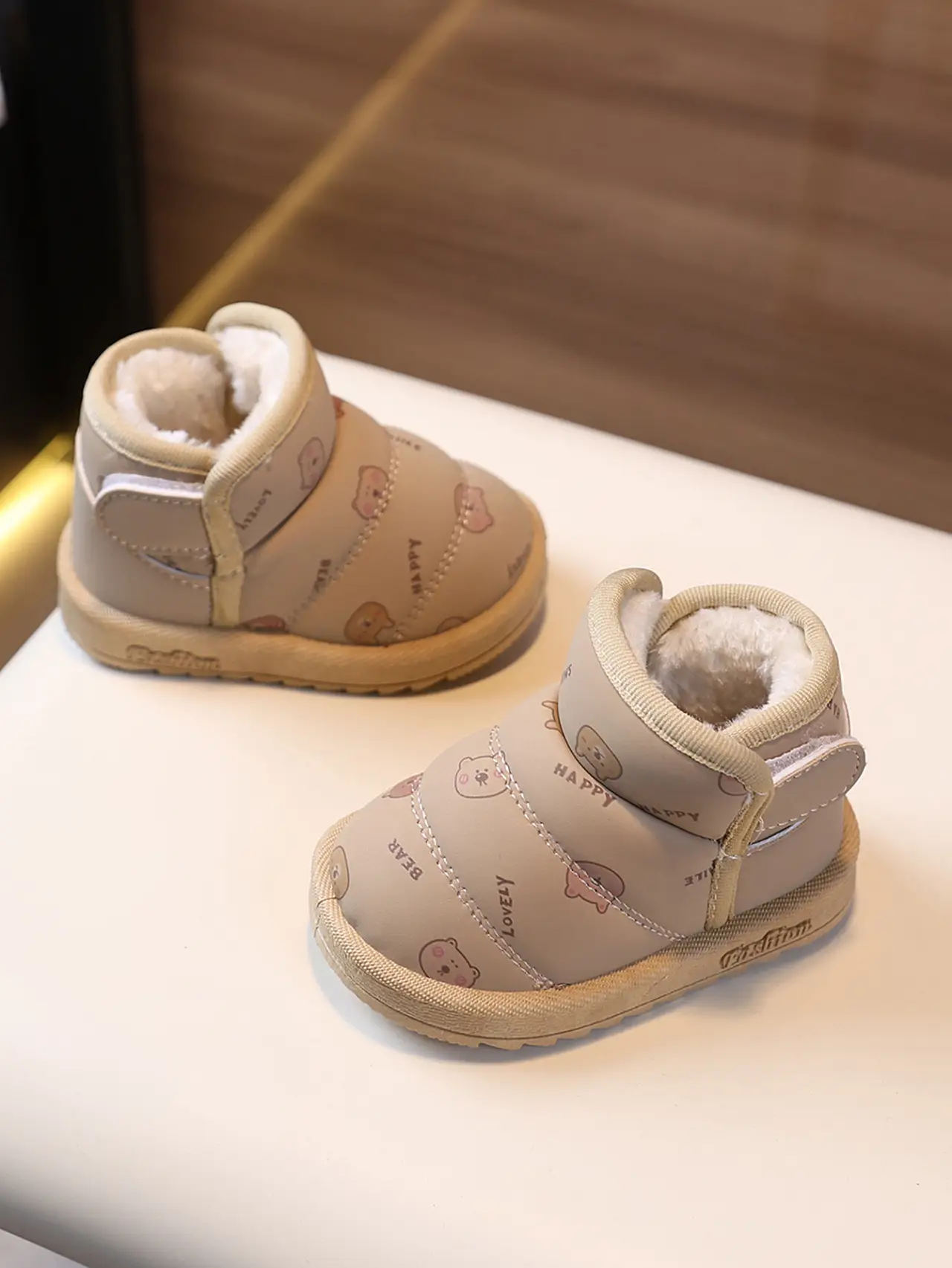 Pink Fleece Lined Toddler Shoes for 6-12 Months — feature 4