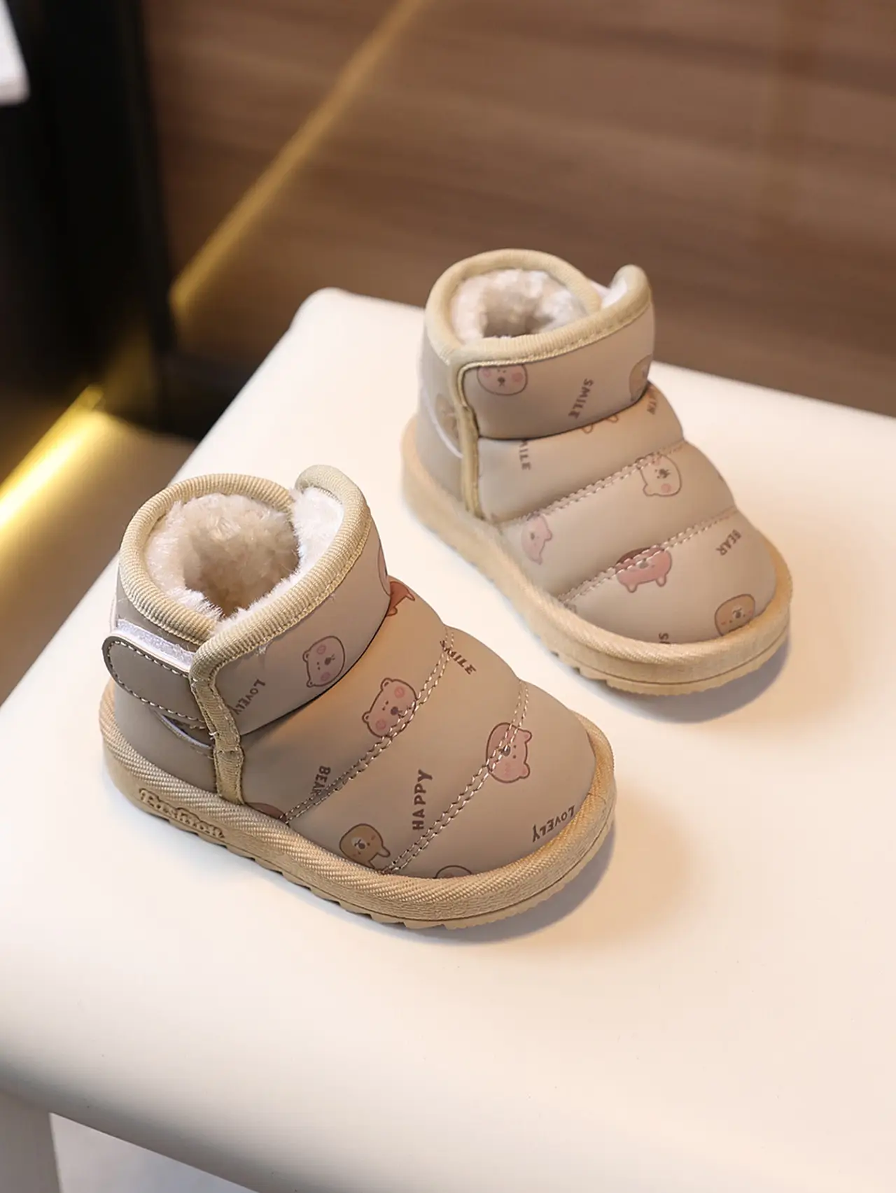 Pink Fleece Lined Toddler Shoes for 6-12 Months — feature 6