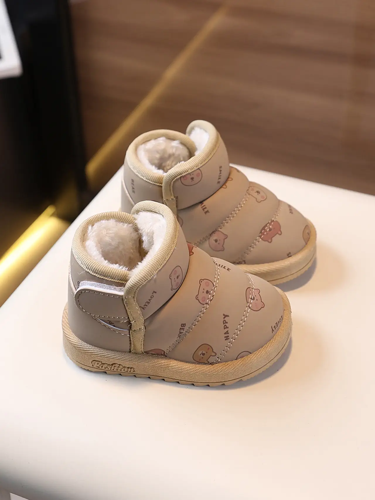 Pink Fleece Lined Toddler Shoes for 6-12 Months — feature 7