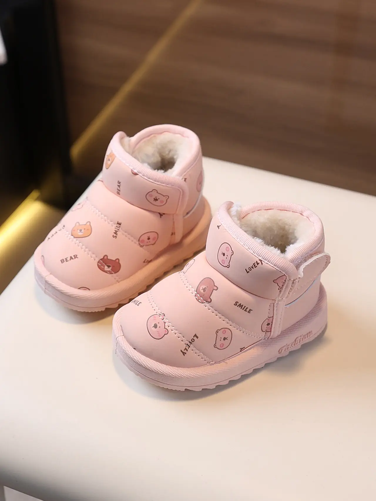 Pink Fleece Lined Toddler Shoes for 6-12 Months — feature 8