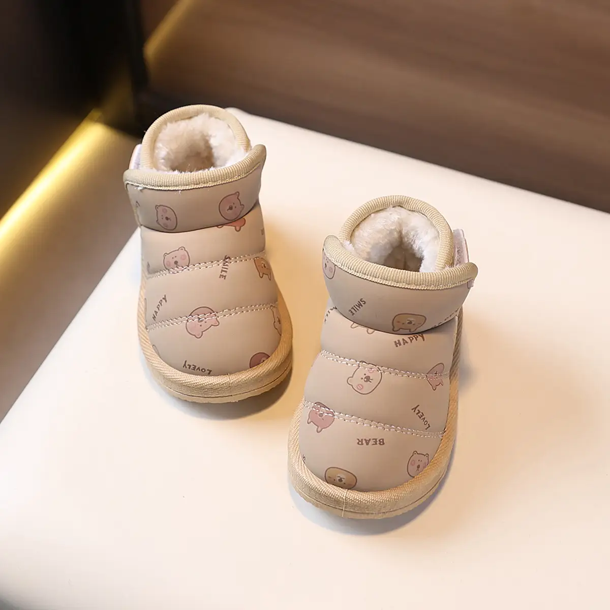 Pink Fleece Lined Toddler Shoes for 6-12 Months