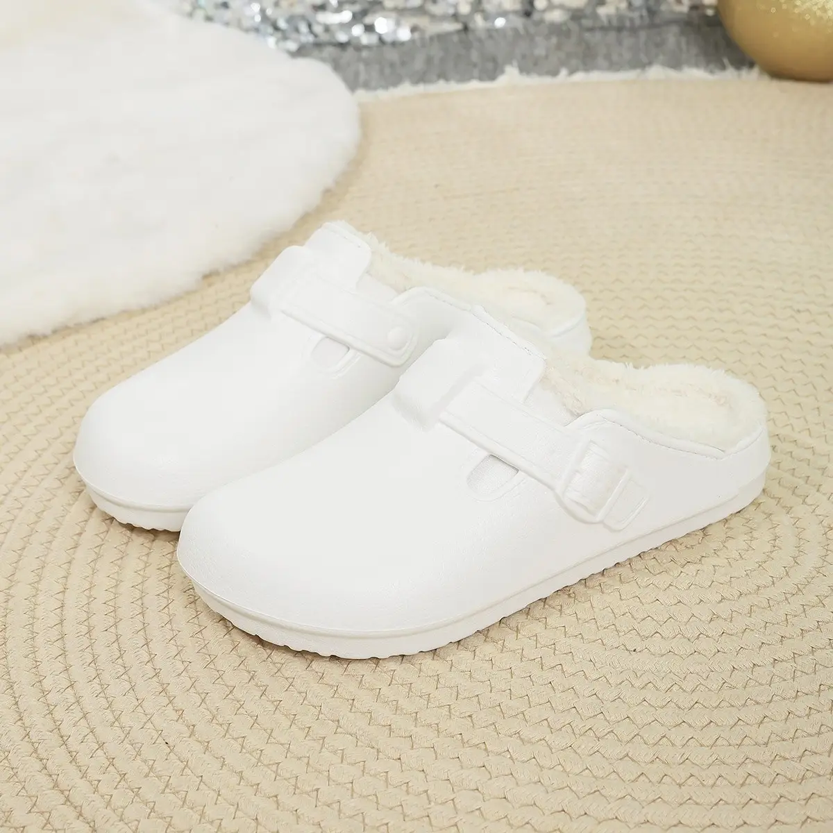 Women Cross-Border Cotton Slipper Beige Winter Waterproof - Image 2