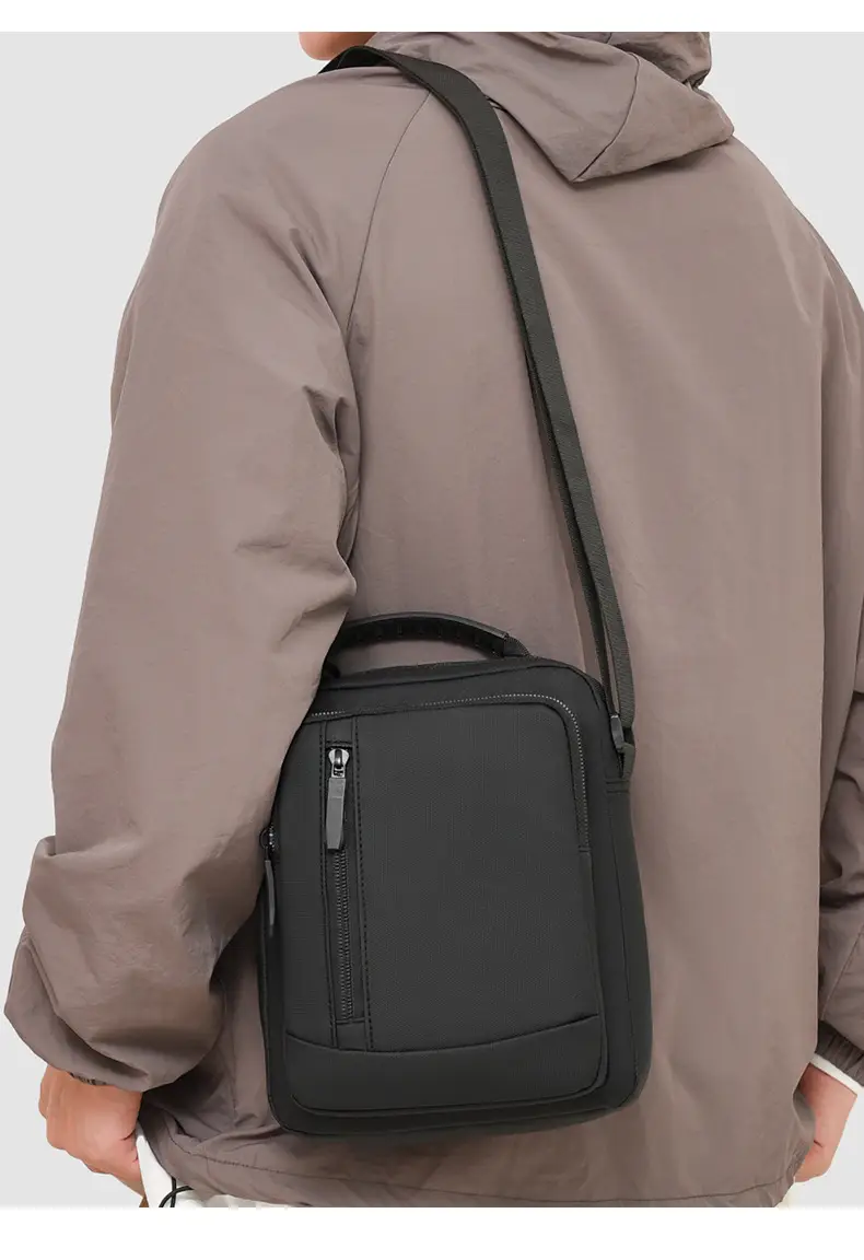 Men's Crossbody Shoulder Bag Blue Black Portable Commuting — feature 24