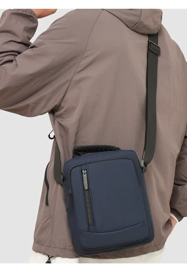 Men's Crossbody Shoulder Bag Blue Black Portable Commuting — feature 26