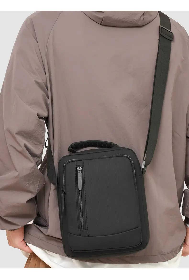 Men's Crossbody Shoulder Bag Blue Black Portable Commuting — feature 27