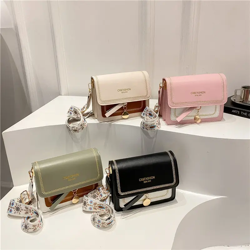 Minimalist Crossbody Bag with Wide Strap & Textured Strap - Image 8