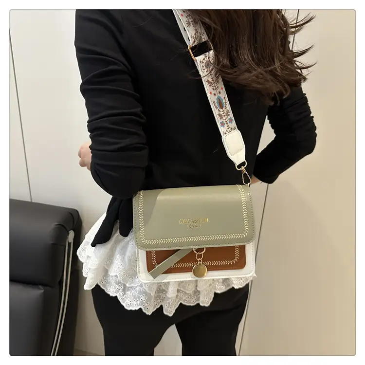 Minimalist Crossbody Bag with Wide Strap & Textured Strap — feature 13