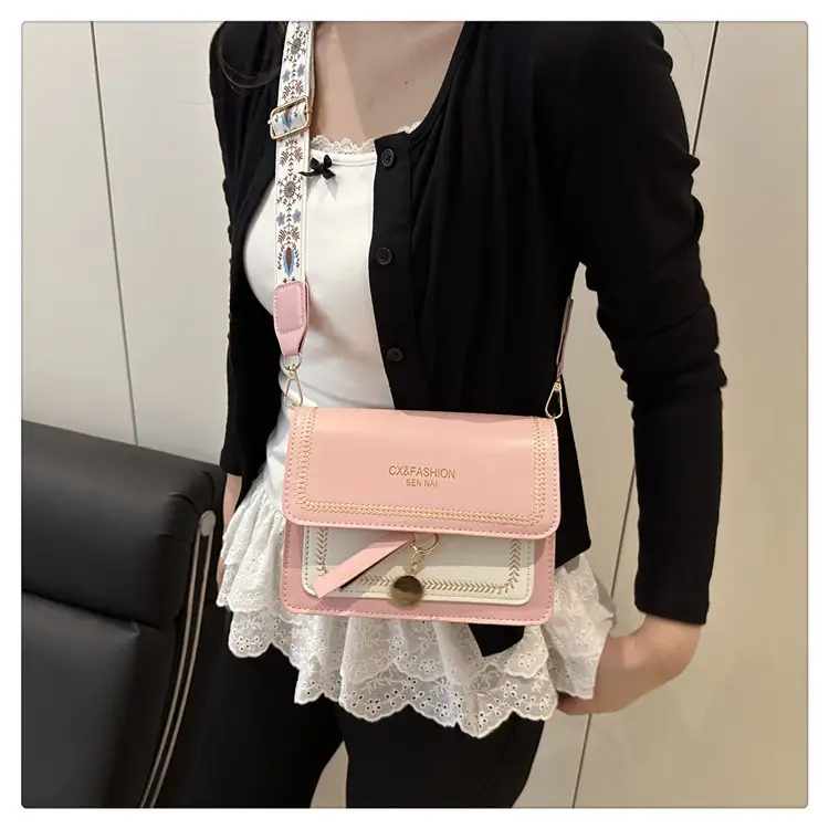 Minimalist Crossbody Bag with Wide Strap & Textured Strap — feature 15