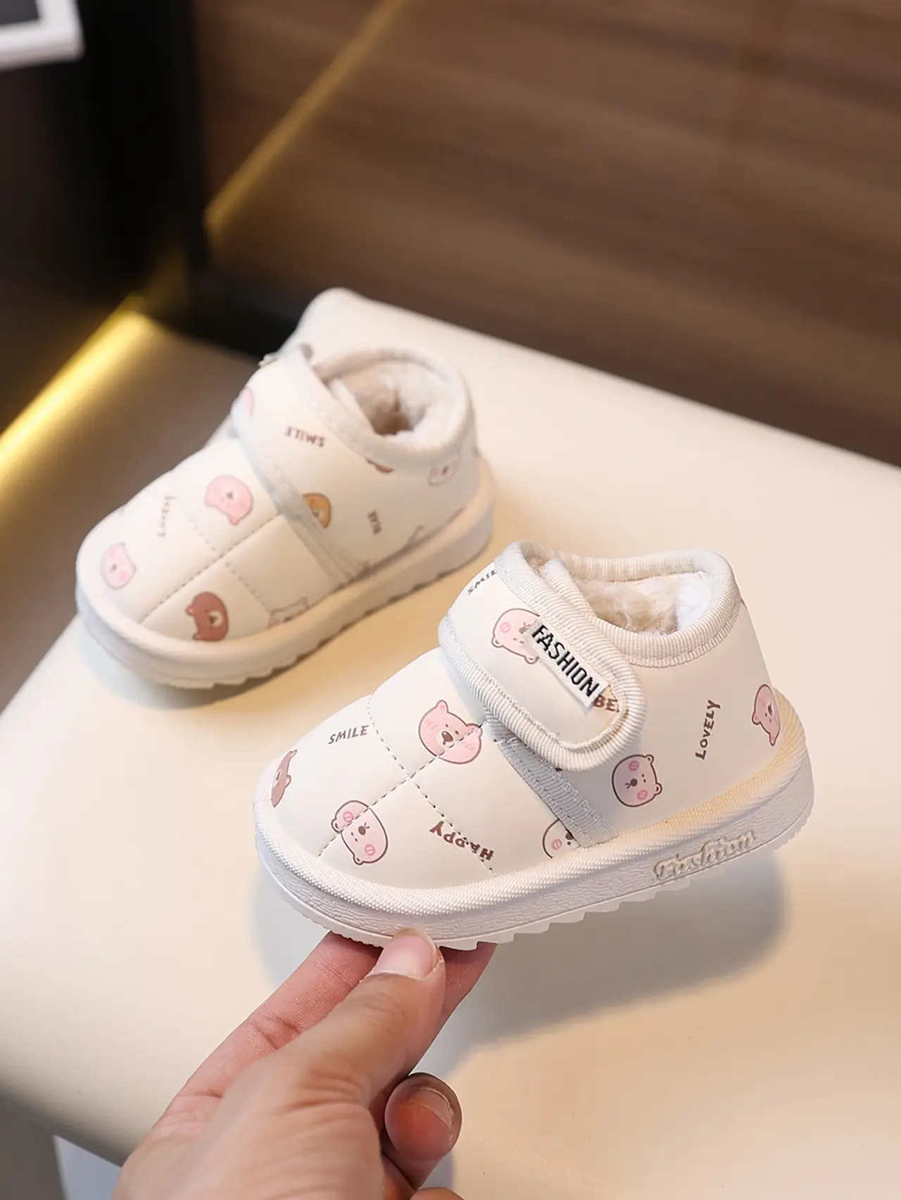 Pink Fleece Toddler Shoes Size 6-12 Waterproof Warm β feature 4