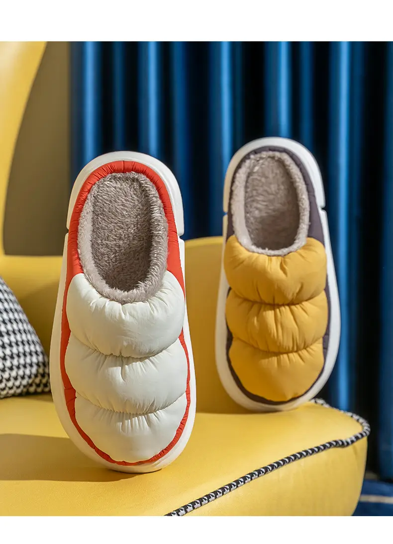 Lidani Slippers Winter Simple Rainproof Cloth Home Cotton Slippers Internet Celebrity Couple Warm Outer Wear Waterproof Cotton Shoes for Men and Women — feature 12